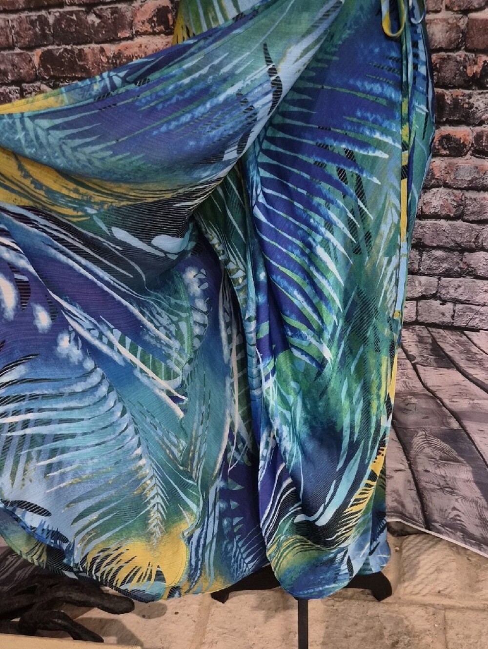Cache Blue & Yellow Tropical Wrap Maxi Dress - Picture 5 of 9